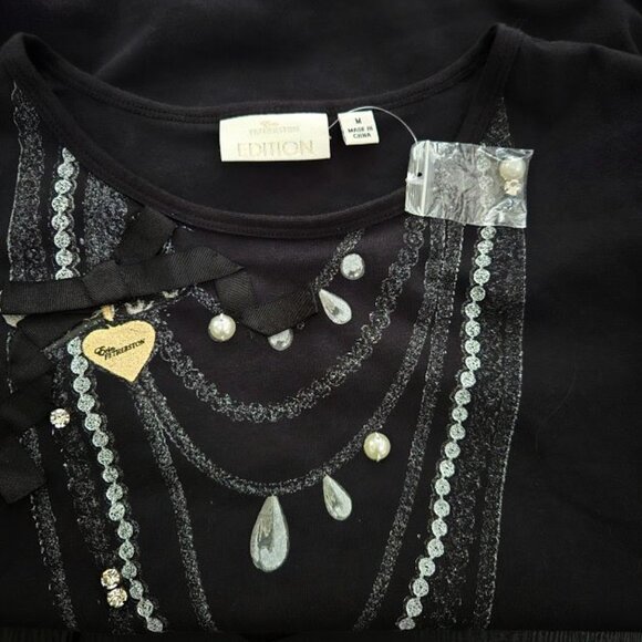 NWOT Erin Fetherston beaded and embellished black top sz medium - Picture 2 of 3